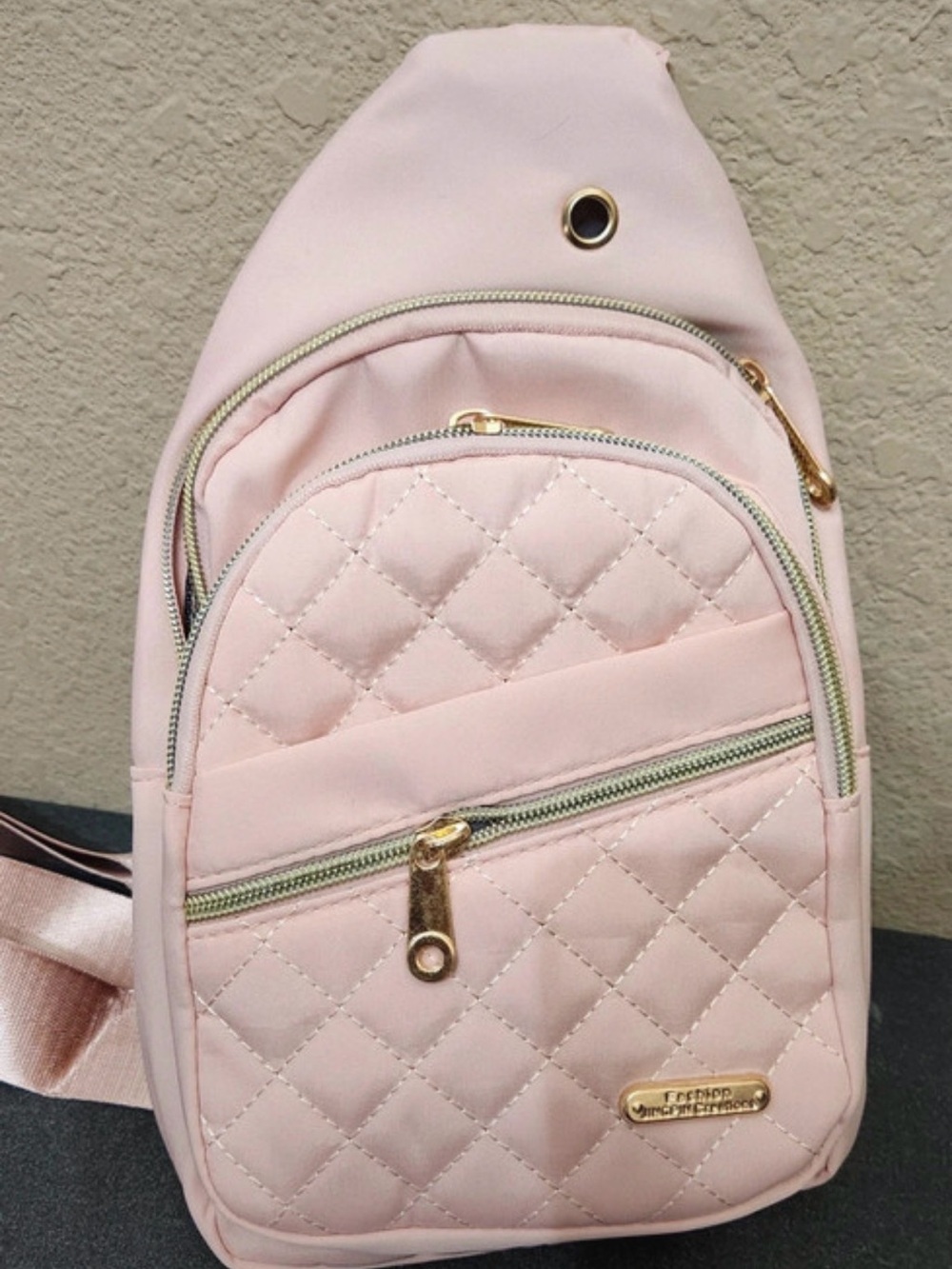 Pink Quilted Crossbody Sling Bag - Compact Everyday Style